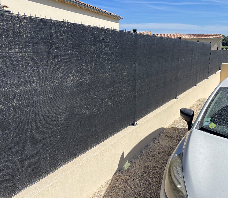 installation filet brise vue occultation 90%